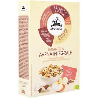 Alce Nero | Granola bio cu mix de cereale, fructe uscate si miere 300g