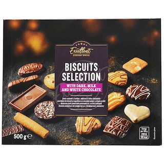 Excellent | Asortiment de biscuiti si napolitane cu 3 tipuri de ciocolata 500g