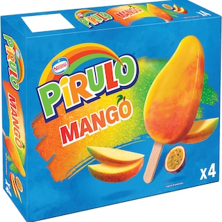 Pirulo | Inghetata pe baza de apa cu mango si fructul pasiunii 4x65g