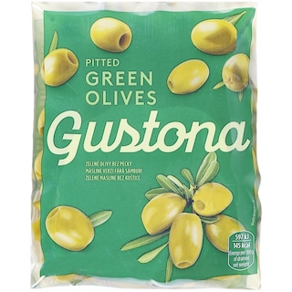 Gustona | Masline verzi in saramura, fara samburi 195g