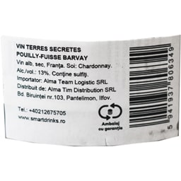 Pouilly Fuisse | Terres Secretes | Vin alb sec Barvay 0.75L