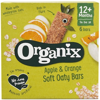 Organix | Batoane ecologice din ovaz integral cu mere si portocale +12 luni 6x23g