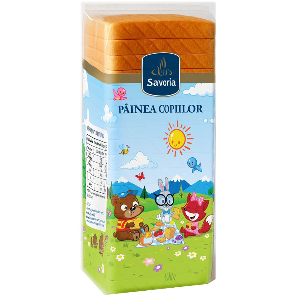 Painea Copiilor, paine alba feliata 500g