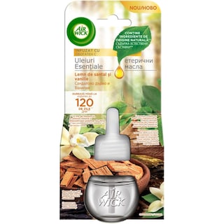 Air Wick | Rezerva odorizant electric, lemn de santal si vanilie 19ml
