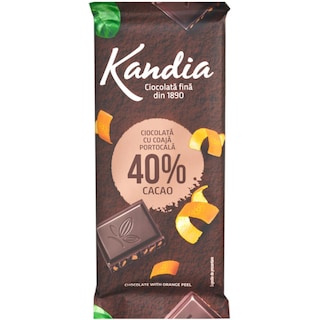 Kandia | Ciocolata cu 40% cacao si coaja de portocala confiata 80g