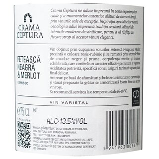 Cervus Cepturum | Vin rosu demisec Feteasca Neagra & Merlot 0.75L