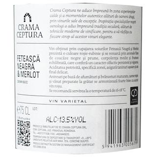 Cervus Cepturum | Vin rosu demisec Feteasca Neagra & Merlot 0.75L