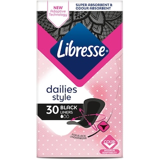 Libresse | Absorbante zilnice negre, 30 bucati