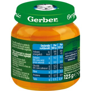 Gerber | Piure bio cu morcovi si cartofi dulci 125g