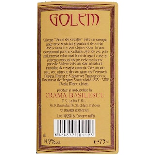 Crama Basilescu | Golem | Vin rosu Cupaj 0.75l