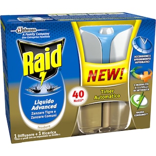 Raid | Aparat electric lichid Advanced impotriva tantarilor si tantarilor tigru 33ml