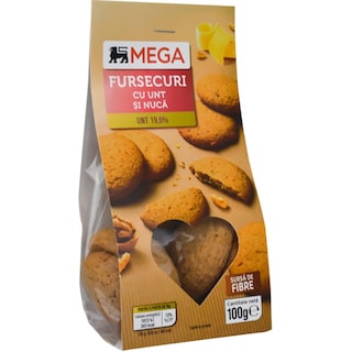 MEGA | Fursecuri cu unt si nuca 100g