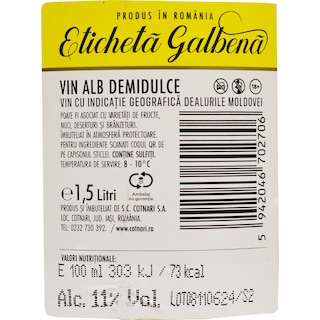 Cotnari | Vin alb demidulce  1.5L