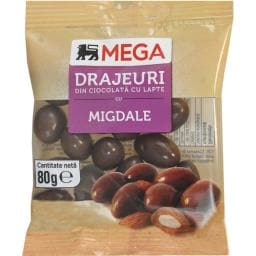 Drajeuri din ciocolata cu lapte cu migdale 80g