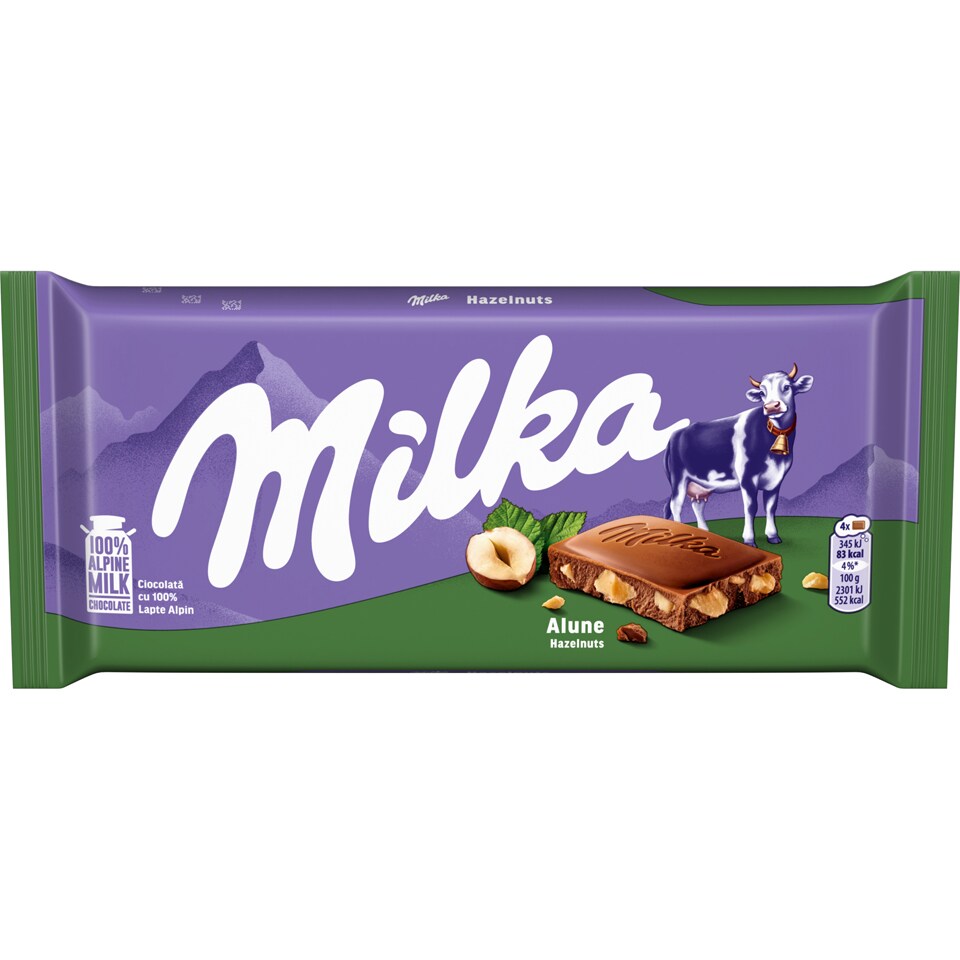 Ciocolata cu lapte si alune maruntite 90g