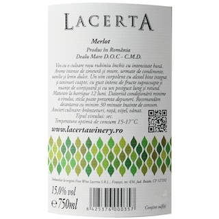 Lacerta Winery | Vin rosu Merlot reserva 0.75l