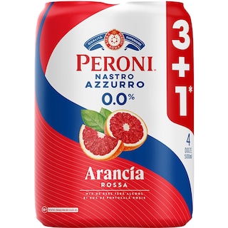 Peroni Nastro Azzurro | Bere fara alcool cu suc de portocale rosii 4x0.5L