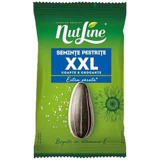 Nutline | Seminte pestrite de floarea-soarelui XXL coapte si crocante, extra sarate 135g