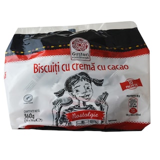 Gusturi romanesti | Biscuiti cu crema cu cacao 10x36g