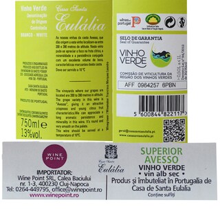 Casa Santa | Vin alb Eulalia Vinho Verde Avesso 0.75l