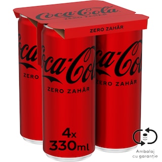 Coca-Cola | Bautura racoritoare carbogazoasa fara zahar 4x330ml