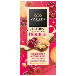 Vanini | Ciocolata alba si cu lapte, cu bucati de visine si biscuiti 85g