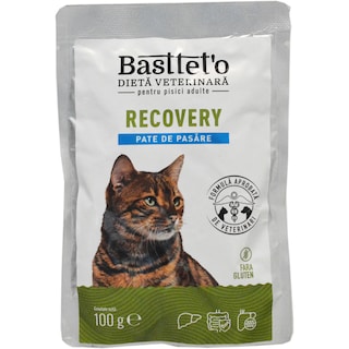 Bastteto | Hrana umeda dietetica pentru pisici, Recovery, pate de pasare 100g