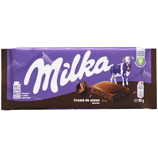 Milka | Ciocolata cu lapte alpin si pasta de alune 90g