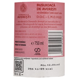 Domeniile Averesti | Vin roze demidulce Busuioaca de Averesti 0.75L