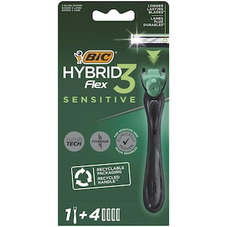 Bic | Flex 3 Hybrid Sensitive | Aparat de ras cu 4 rezerve