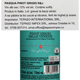 Famiglia Pasqua | Romeo&Julieta | Vin alb sec Pinot Grigio 0.75L