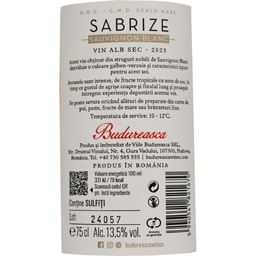 Budureasca | Sabrize | Vin alb sec Sauvignon Blanc 0.75L