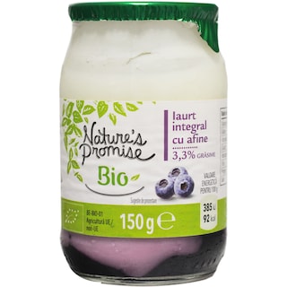 Nature's Promise Bio | Iaurt integral bio cu afine 3.3% grasime 150g