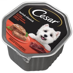 Cesar | Hrana umeda completa, pentru caini adulti, cu vita si ficat suculente 150g