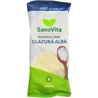 Sano Vita | Rondele din orez expandat cu glazura alba 66g