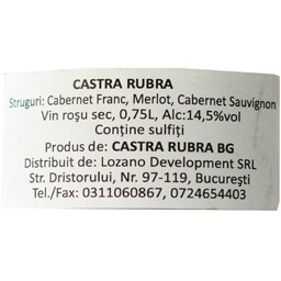 Castra Rubra | Vin rosu cupaj din soiurile: Merlot si Malbec 0.75l