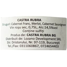 Castra Rubra | Vin rosu cupaj din soiurile: Merlot si Malbec 0.75l