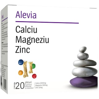Alevia | Calciu, Magneziu si Zinc 20 plicuri