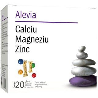 Alevia | Calciu, Magneziu si Zinc 20 plicuri