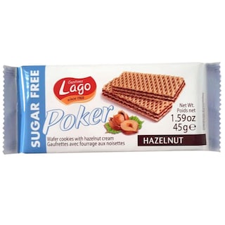 Lago | Napolitane fara zahar, cu crema de alune 45g