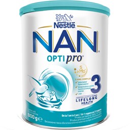 NAN Optipro | Produs pe baza de lapte praf, fortifiat, NAN OPTIPRO 3, de la 1 an 800g
