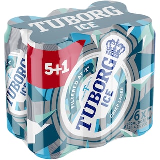 Tuborg Ice | Bere lager 5+1 x 0.5L