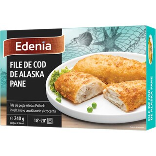 Edenia | File de cod de Alaska pane 240g