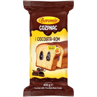 Cozonac cu crema de ciocolata si rom 450g