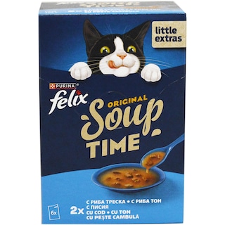 Felix | Gustari animale pisici,supa cu gust de peste 6x48g