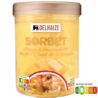 Delhaize | Sorbet cu mango si fructul pasiunii 550ml