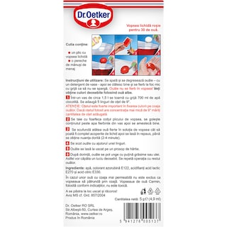 Dr. Oetker | Carmin | Vopsea lichida rosie, 30 oua