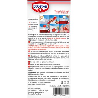 Dr. Oetker | Carmin | Vopsea lichida rosie, 30 oua