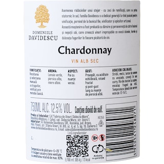 Domeniile Davidescu | Vin alb sec Chardonnay 0.75L