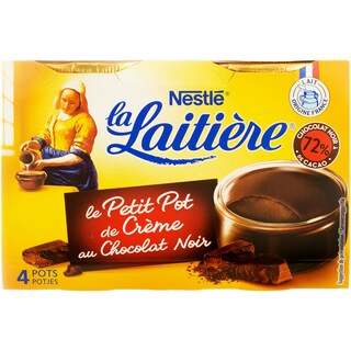 La Laitiere | Specialitate desert pe baza de lapte si oua cu ciocolata neagra 4x100g